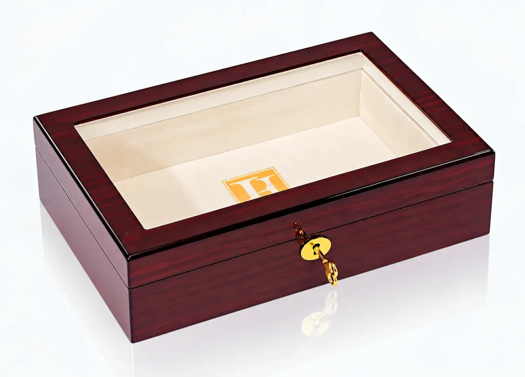 A brown veneer keepsake gift box