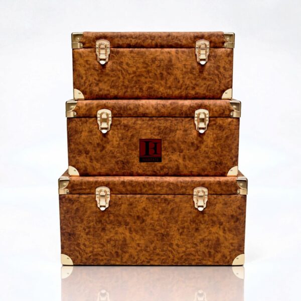 Marble Trunks - Brown, Lid Closed - 1