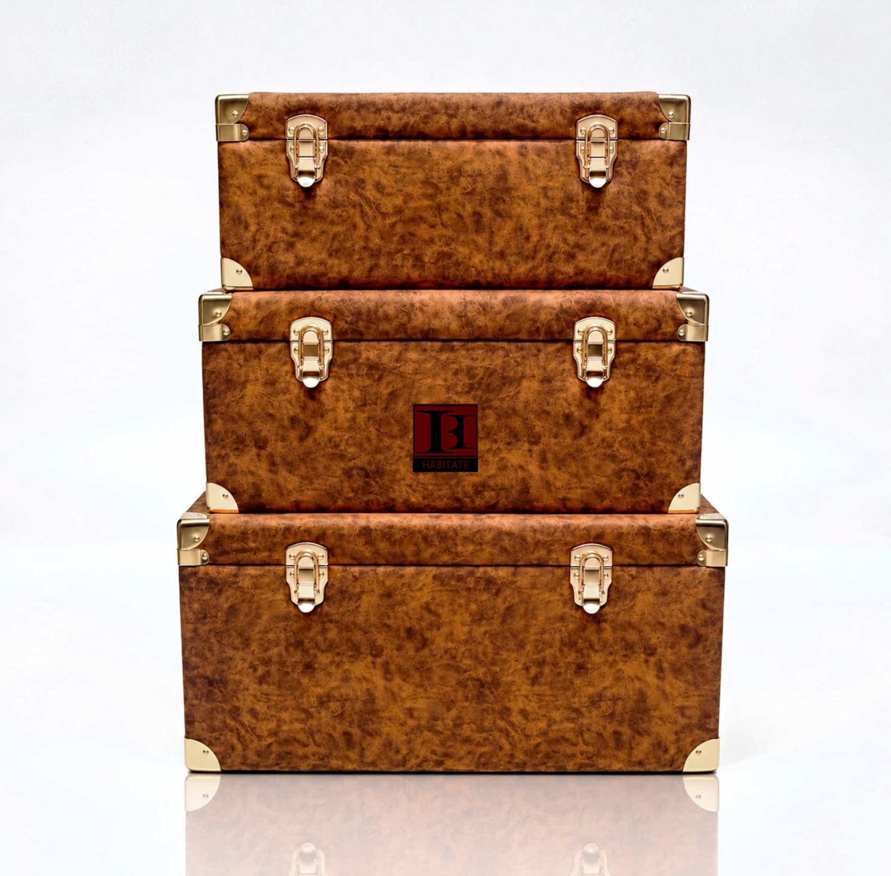 Marble Trunks - Brown, Lid Closed - 1