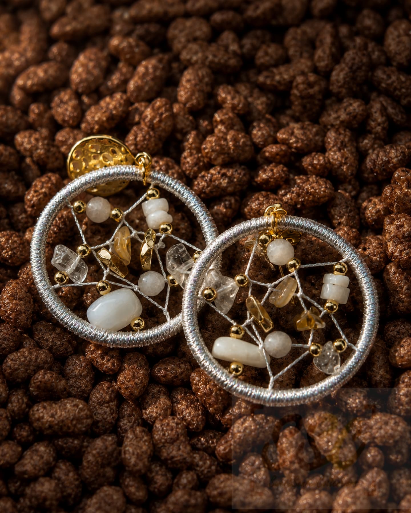 Statement Earrings, Aurora lace