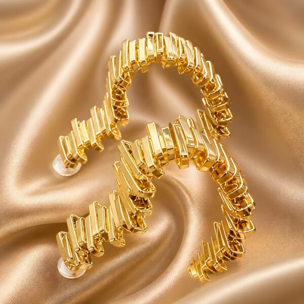 Statement Earrings, Golden Embrace