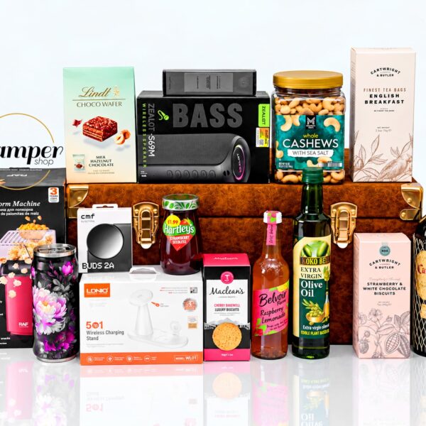 Family Christmas Hamper, open.